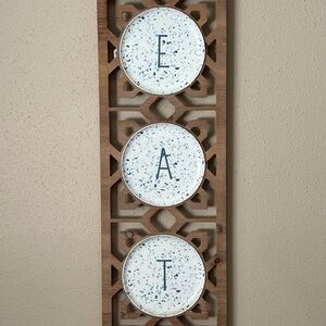 At Home Charming Wall Art with Blue and White Plates